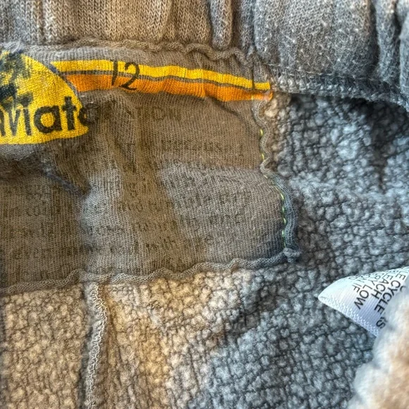 Aviator Nation Chevron Sweatpants in heather grey with a neon rainbow stripe-12 - Picture 4 of 6